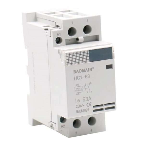Baomain AC Contactor HC1-63 110V 63A 2 Pole Universal Circuit Control DIN Rail Mount